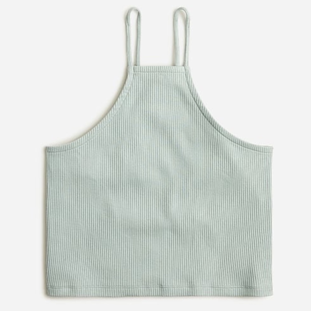 J. CREW Top Medium Vintage-Rib Cropped - Racerback Resort Travel